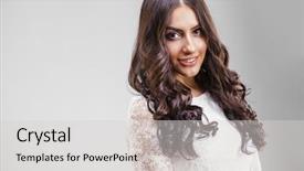  Presentation with arabic woman - PPT theme having egyptian - close up face young arabic background and a light gray colored foreground