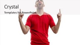  Presentation with egyptian - Cool new PPT theme with egyptian - fan celebrating on white background backdrop and a white colored foreground