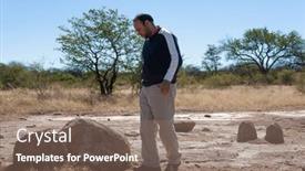  Presentation with egyptian - Presentation design having egyptian-arabic-man-archeologist-geologist and a violet colored foreground