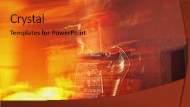  Presentation with egyptian - PPT layouts featuring egyptian cobra snake sculpture and a play of orange and red lights background and a red colored foreground