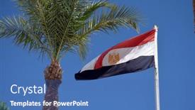  Presentation with egyptian - Beautiful theme featuring egyptian-flag-in-the-sky backdrop and a ocean colored foreground