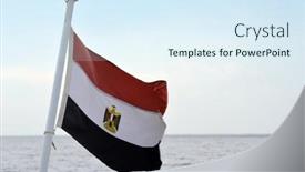  Presentation with egyptian - Cool new slide set with egyptian-flag-on-the-background backdrop and a sky blue colored foreground