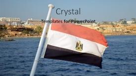  Presentation with egyptian - Presentation design with egyptian-flag-on-the-yacht background and a light blue colored foreground