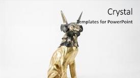  Presentation with gold black - PPT theme consisting of egyptian god anubis gold background and a white colored foreground