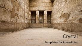  Presentation with egyptian - PPT layouts consisting of egyptian hieroglyphic carvings background and a coral colored foreground