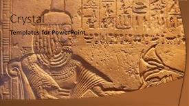  Presentation with egyptian - Audience pleasing slides consisting of egyptian-hieroglyphs-on-the-wall backdrop and a coral colored foreground