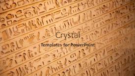  Presentation with egyptian - Colorful slides enhanced with egyptian-hieroglyphs-on-the-wall backdrop and a yellow colored foreground