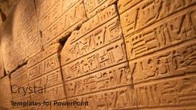  Presentation with egyptian - PPT theme featuring egyptian-hieroglyphs-on-the-wall background and a red colored foreground