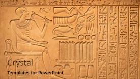  Presentation with egyptian - PPT theme enhanced with egyptian-hieroglyphs-on-the-wall background and a yellow colored foreground