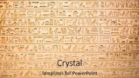  Presentation with egyptian - Audience pleasing presentation design consisting of egyptian hieroglyphs on the wall backdrop and a coral colored foreground