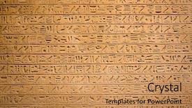  Presentation with egyptian - PPT theme with egyptian hieroglyphs on the wall background and a coral colored foreground