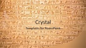  Presentation with egyptian - Presentation theme having egyptian hieroglyphs on the wall background and a coral colored foreground