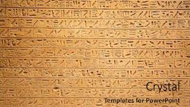  Presentation with egyptian - Theme having death history - egyptian hieroglyphs on the wall background and a yellow colored foreground