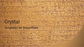  Presentation with egyptian - Colorful PPT theme enhanced with egyptian hieroglyphs on the wall backdrop and a gold colored foreground