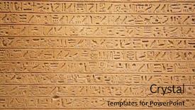  Presentation with egyptian - Slide set featuring egyptian hieroglyphs on the wall background and a coral colored foreground