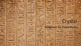  Presentation with egyptian - Beautiful slides featuring egyptian hieroglyphs on the wall backdrop and a coral colored foreground