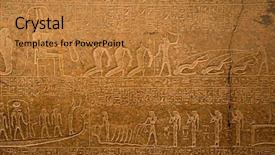  Presentation with egyptian - Colorful slide set enhanced with egyptian hieroglyphs on the wall backdrop and a gold colored foreground