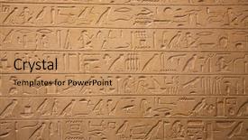  Presentation with egyptian - Theme having egyptian hieroglyphs on the wall background and a coral colored foreground