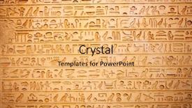  Presentation with egyptian - Slide deck having egyptian hieroglyphs on the wall background and a yellow colored foreground