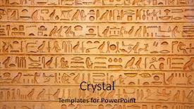  Presentation with egyptian - Presentation theme with egyptian hieroglyphs on the wall background and a gold colored foreground