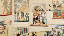  Presentation with history papyrus - PPT theme with egyptian history concept with papyrus background and a soft green colored foreground