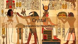  Presentation with papyrus antique - Slide set with egyptian papyrus with antique hieroglyphs background and a gold colored foreground