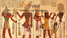  Presentation with egyptian - Colorful presentation design enhanced with egyptian papyrus with antique hieroglyphs backdrop and a yellow colored foreground