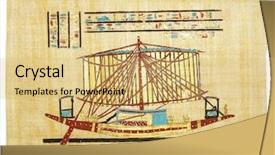  Presentation with papyrus - Slide deck consisting of egyptian papyrus with boat drawing background and a yellow colored foreground