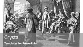  Presentation with throne - Cool new presentation theme with egyptian-pharaoh-psammetichus-sits backdrop and a gray colored foreground