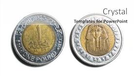  Presentation with egyptian - Cool new PPT theme with egyptian-pound-coin-avers backdrop and a white colored foreground
