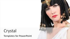  Presentation with queen - Slides enhanced with egyptian queen - cleopatra background and a white colored foreground