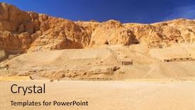  Presentation with mortuary - Presentation featuring egyptian queen - complex of mortuary temples background and a coral colored foreground