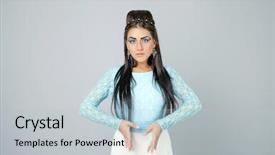  Presentation with queen - Amazing PPT theme having egyptian queen cleopatra - make up backdrop and a  colored foreground