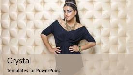  Presentation with queen - PPT layouts featuring egyptian queen cleopatra - make up background and a soft green colored foreground