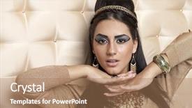  Presentation with queen - Audience pleasing theme consisting of egyptian queen cleopatra backdrop and a coral colored foreground