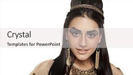  Presentation with queen - Slide deck consisting of egyptian queen cleopatra background and a  colored foreground