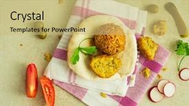  Presentation with egyptian restaurant - Amazing presentation theme having egyptian restaurant - fried falafel with kuboos pickle backdrop and a  colored foreground