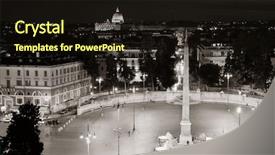  Presentation with history rome and egypt - Slides with egyptian restaurant - piazza del popolo at night background and a  colored foreground