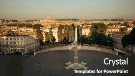  Presentation with egyptian restaurant - Presentation having egyptian restaurant - piazza del popolo at sunset background and a  colored foreground