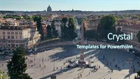  Presentation with rome italy - Cool new presentation theme with egyptian restaurant - piazza del popolo in day backdrop and a tawny brown colored foreground