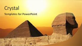  Presentation with pyramid - Audience pleasing slide deck consisting of egyptian sphinx and pyramid backdrop and a white colored foreground