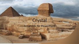  Presentation with egypt pyramid - Beautiful theme featuring egyptian sphinx and the great backdrop and a coral colored foreground