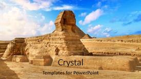  Presentation with egyptian - Amazing theme having egyptian sphinx in giza near backdrop and a gold colored foreground