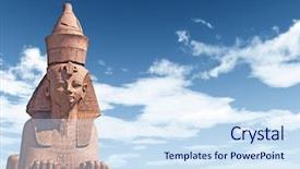  Presentation with egyptian - Slide set with egyptian sphinx on blue sky background and a sky blue colored foreground
