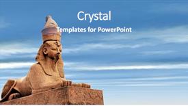  Presentation with egyptian - Colorful slide deck enhanced with ancient egypt - egyptian sphinx on blue sky backdrop and a teal colored foreground