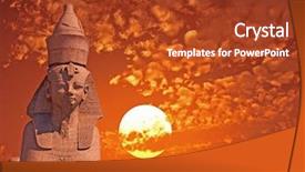  Presentation with sun rays on blue sky - Slides consisting of egyptian sphinx on the sunset background and a tawny brown colored foreground