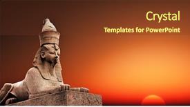  Presentation with egyptian - Amazing presentation theme having egyptian sphinx on the sunset backdrop and a tawny brown colored foreground