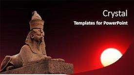 Presentation with egyptian - Colorful PPT theme enhanced with egyptian sphinx on the sunset sky background backdrop and a black colored foreground