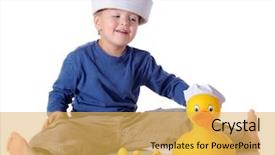  Presentation with rubber duck - Audience pleasing theme consisting of ehs - preschooler playing with a large backdrop and a yellow colored foreground