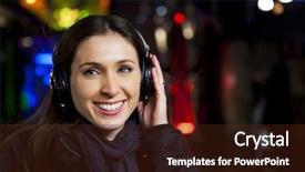  Presentation with music headphones - Beautiful PPT layouts featuring making right desicion backdrop and a light gray colored foreground.